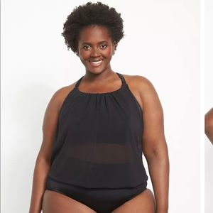 Lane Bryant mesh no-wire blouson Tankini top, size 20, NWT